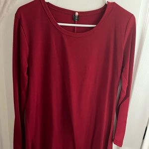 Red long sleeve dress